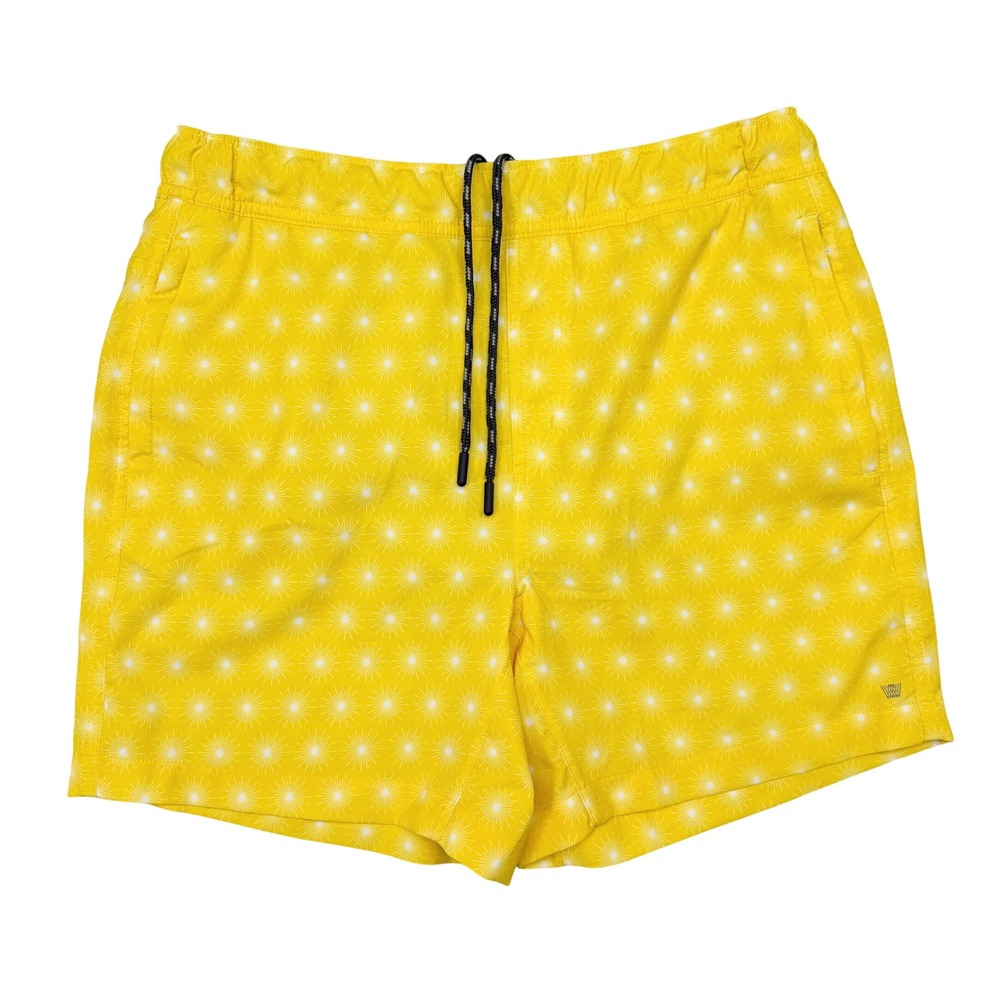 Mack Weldon Swim Trunks Mens Size Medium Yellow Swimsuit Lined Casual Hybrid